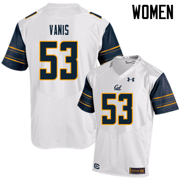 Women #53 Tommy Vanis Cal Bears UA College Football Jerseys Sale-White - Click Image to Close